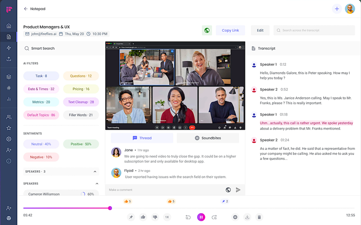 Fireflies AI Tool for Sales
